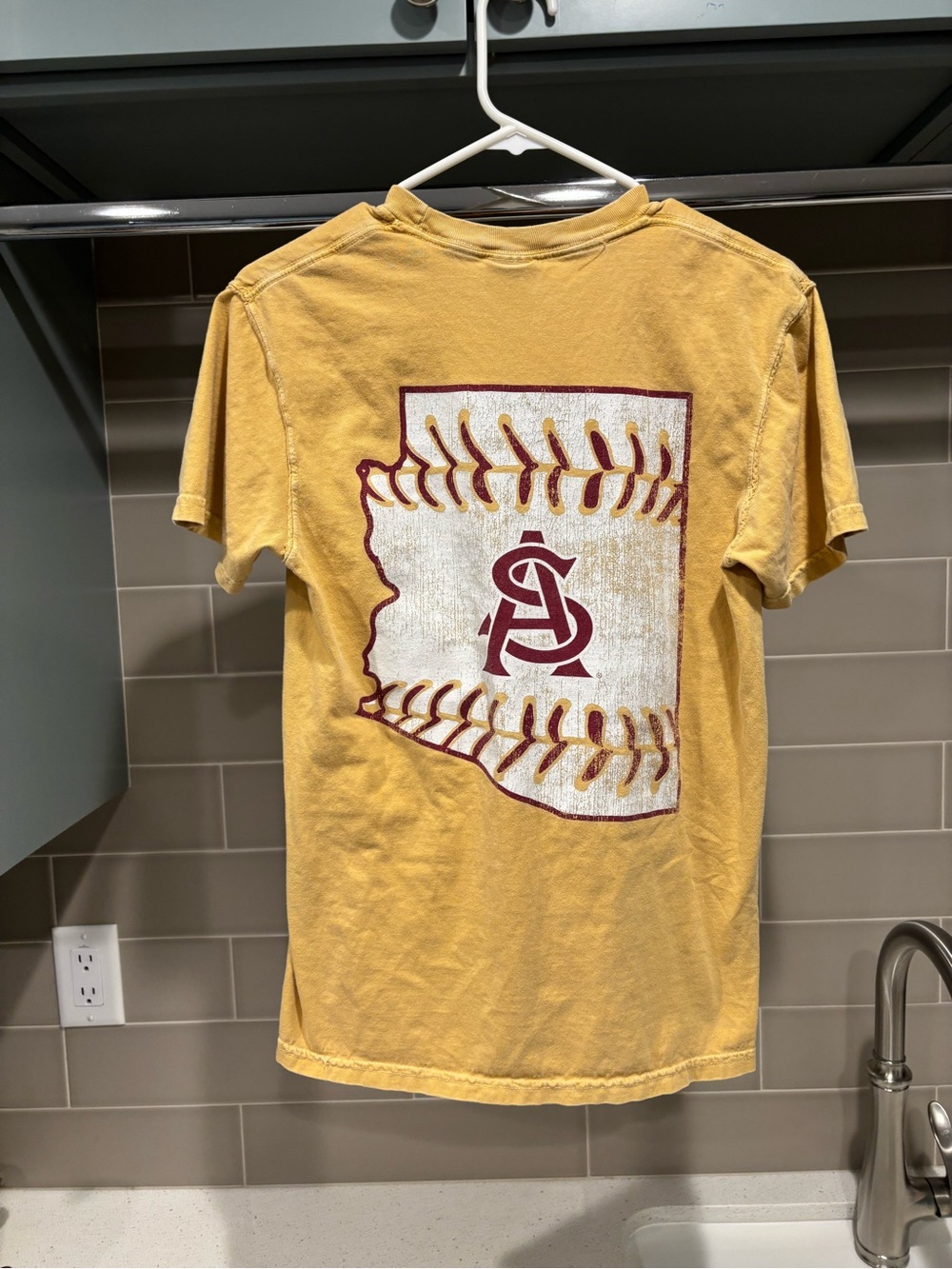 Arizona State University Baseball Gold State 48 Tee Size S